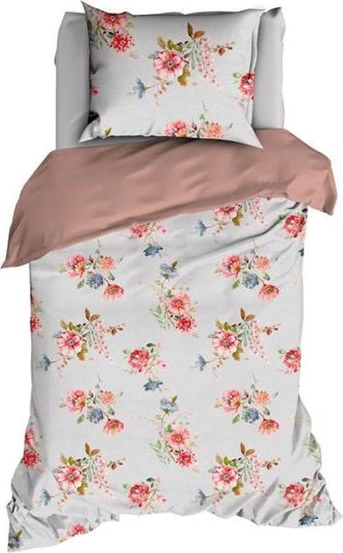 Satin d'Or Eileen - Dekbedovertrek - Eenpersoons - 140x200/220 cm - Silvercloud