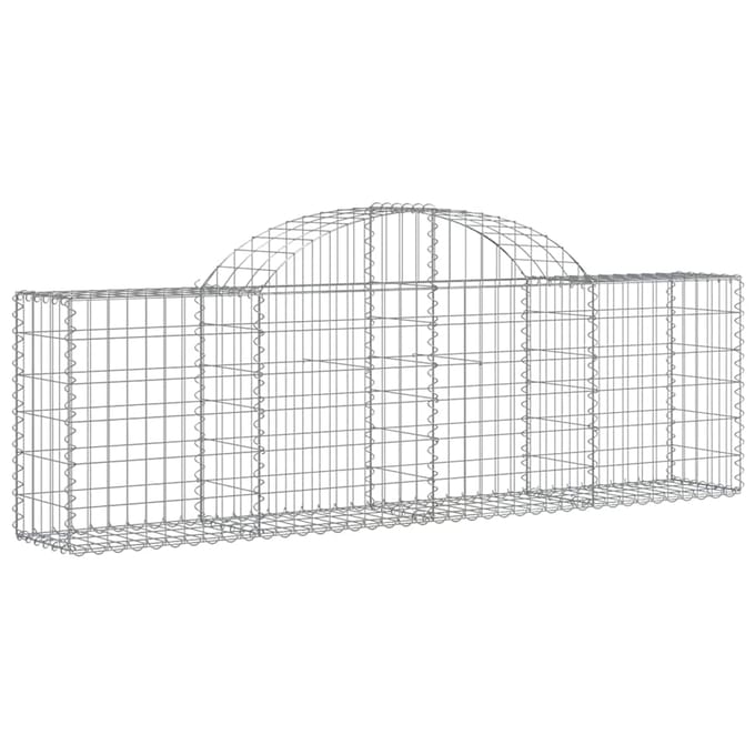 vidaXL - Schanskorf - gewelfd - 200x30x60/80 - cm - gegalvaniseerd - ijzer