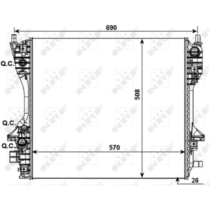 Radiator, motorkoeling NRF 53012