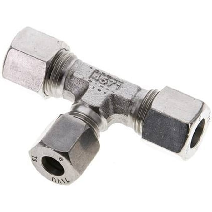 8L & 10L RVS T-stuk Snijringkoppeling 315bar ISO 8434-1
