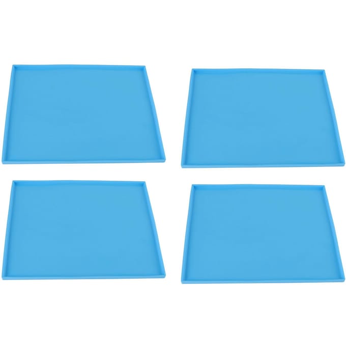 4 Pièces Tapis Déshydrateur en Silicone Qualité Alimentaire Résistance Haute Température Empêche le Collage Fruit bleu