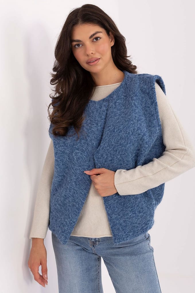 Bouclé Charm Vest - Blauw / One Size