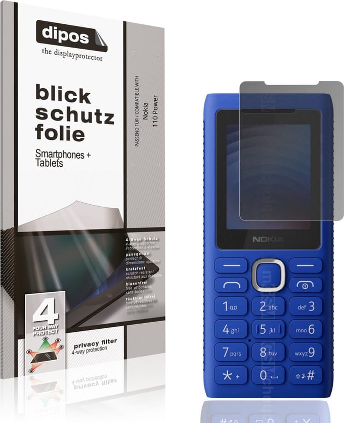 dipos – Matte Privacy Screenprotector geschikt voor Nokia 110 Power | Anti-Spy Beschermfolie