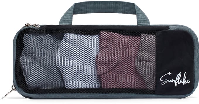 Packing Cube met Compressierits - Losse Compressie Cube - XS tas - Mesh Zwart | Sunflake