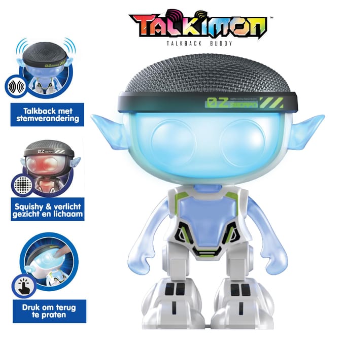 Robot Talkimon - Terugpratende squishy Robotvriend - LED gezicht en geluid