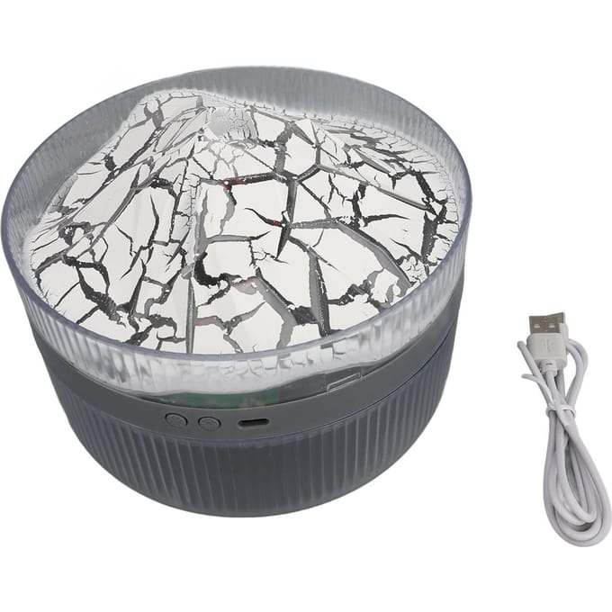 Vulkanische Diffuser 1000ml USB Vlam Luchtbevochtiger Essentiële Olie Diffuser met 2 Timerstanden voor Thuis zwart