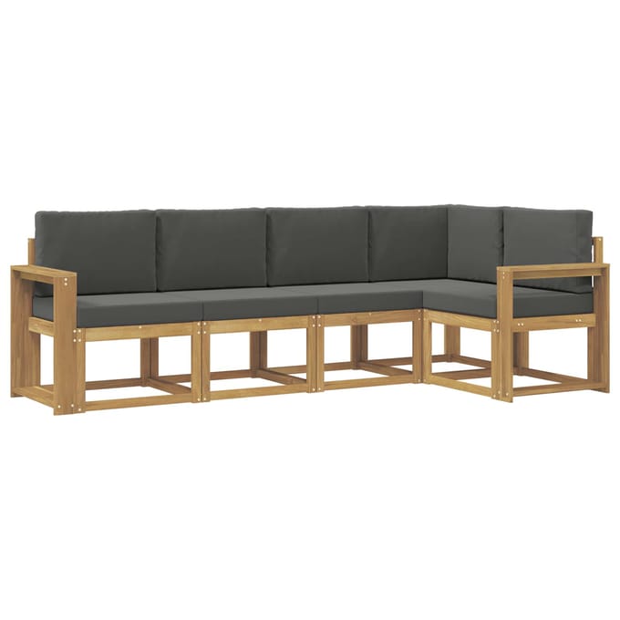 vidaXL - Buiten - bank - set - 5 - st - Wit - en - antracietkleurig