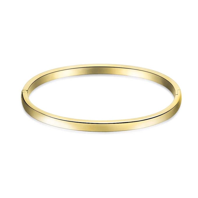 Twice As Nice Armband in goudkleurig edelstaal, ovale bangle 4 mm 6cm