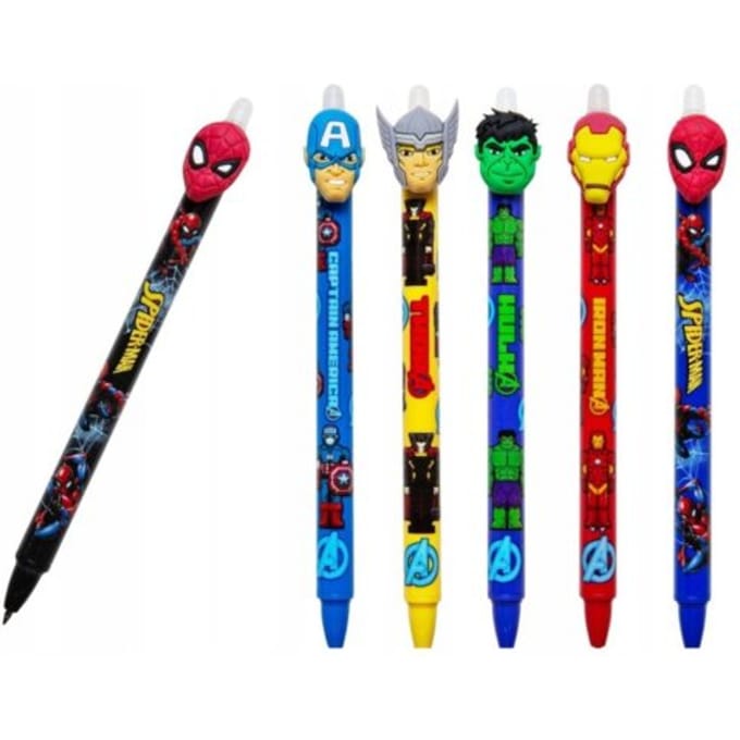 Uitwisbare Gelpen Spider-Man & Avengers - 6 Stuks
