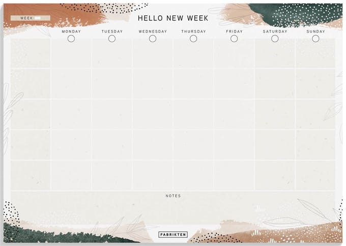 Fabrikten Weekplanner Zen - A4 - Familieplanner - aarde tinten
