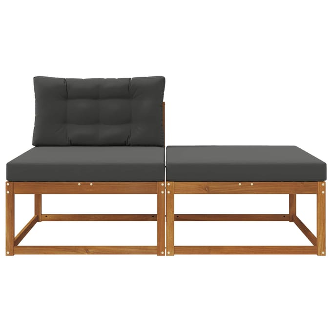vidaXL - Sectie - Sofa - Eenheden - met - kussen - 2 - Stuk - Naturel