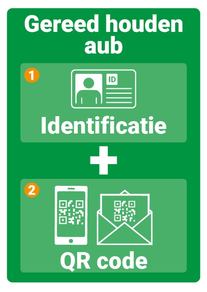 QR code + ID kaart gereed houden bord 297 x 420 mm