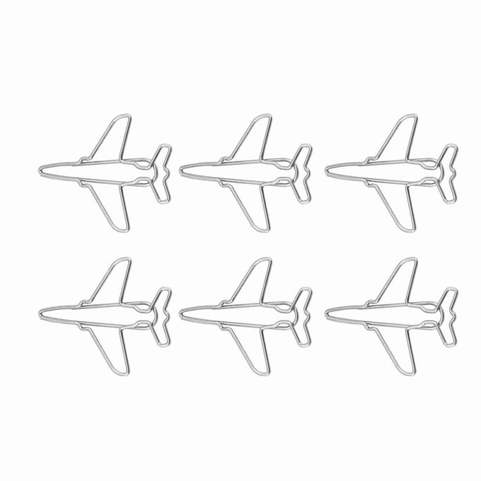 10 stuks Vliegtuigvormige Paperclips Boekenlegger Markering Document Organisatieclip Kantoorbenodigdheden gray