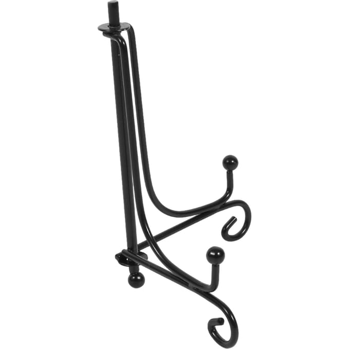1 pcs 4    12  Iron Easel Classic Display Stand Bowl Plate Photo Frame Book Artwor Black 4 inches