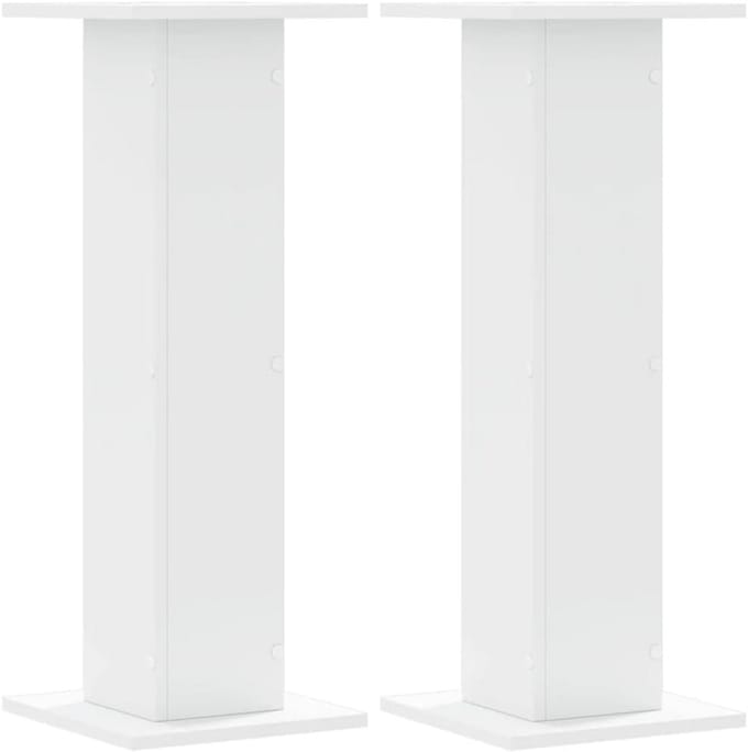 Luidsprekerstandaards Set van 2 - Wit Hout - Voor Home Cinema en Surround Sound