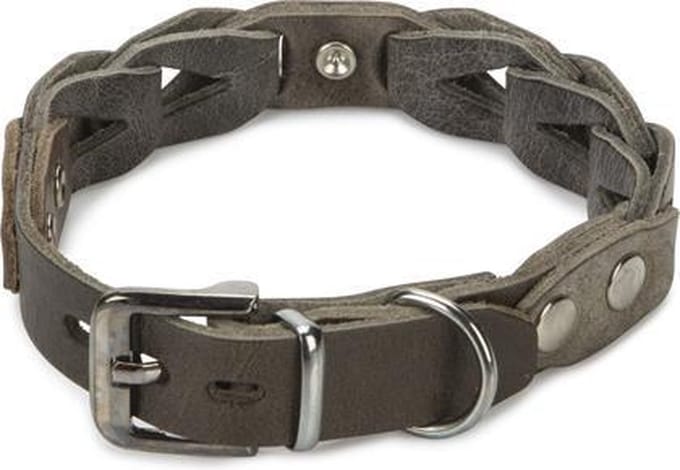Beeztees leren halsband Connex. Grijs. 40 cm x 20 mm.