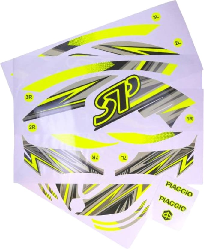 Sticker Set Piaggio Zip 2000 Sp Special Fluor Geel