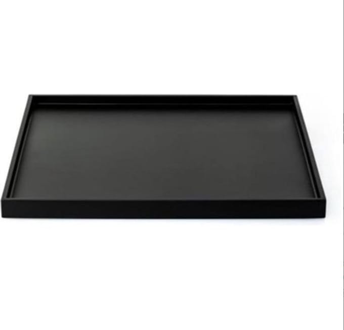 Blackk Interiors - Eiken fineer dienblad - Zwart - 80 x 80 x 4 cm (lxbxh)