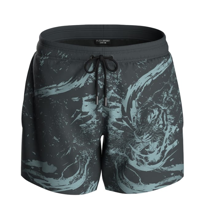 Water Tiger Logo Zwemshorts in Antraciet