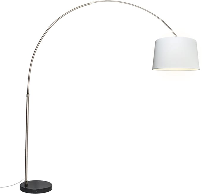 QAZQA Booglamp XXL - Staande booglamp - 1 lichts - H 2470 mm - Staal