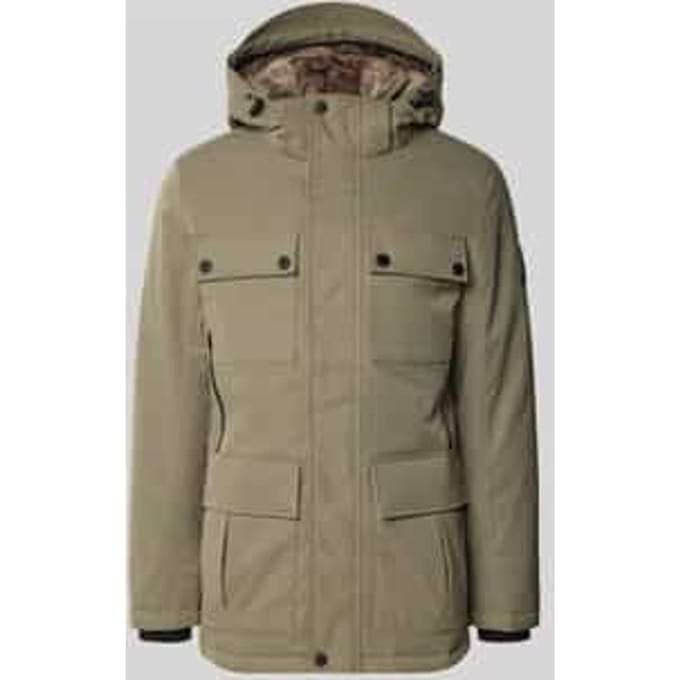 Regular fit parka met voering van capuchon van imitatiebont