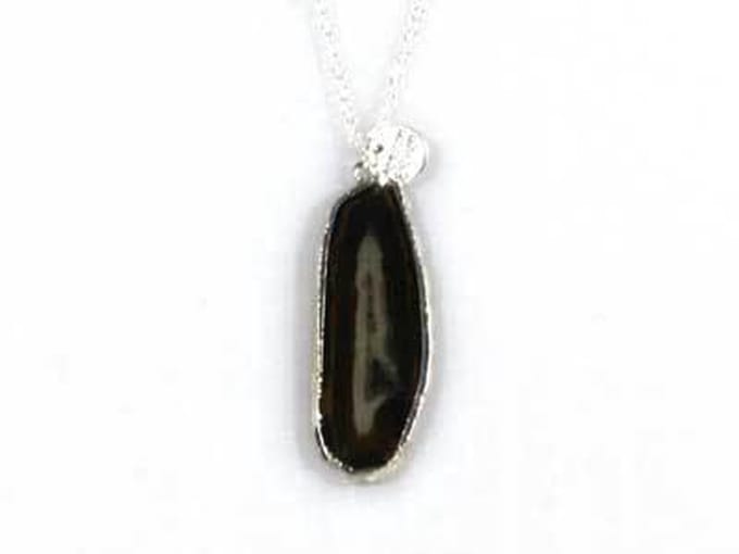 Jasseron ketting met donkere agaat
