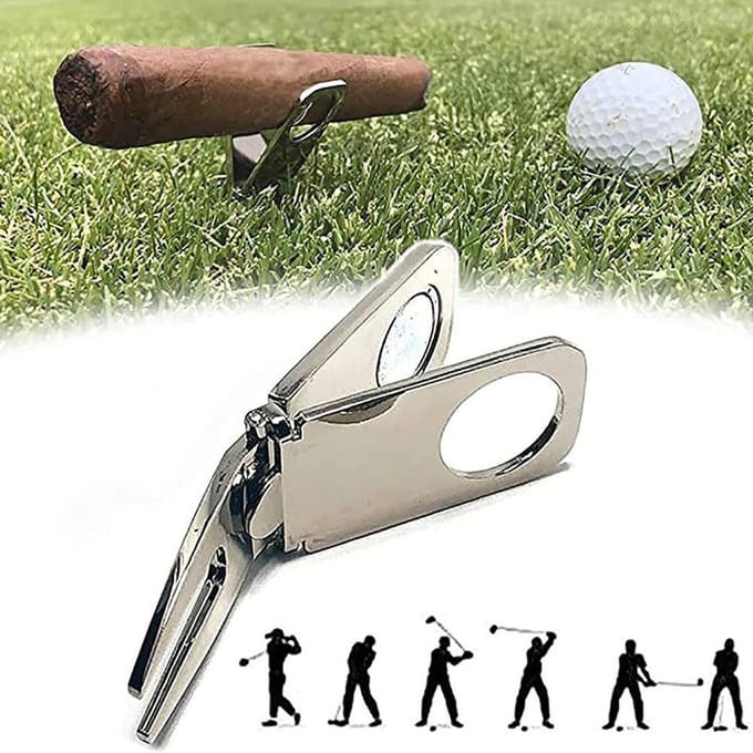 Divot Tool met Balmarker Sigarenhouder Cadeau voor Hem Accessoire Tool black