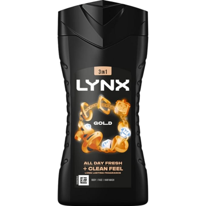 Lynx Gold 3-in-1 Body, Face & Hair Wash - 225 ml