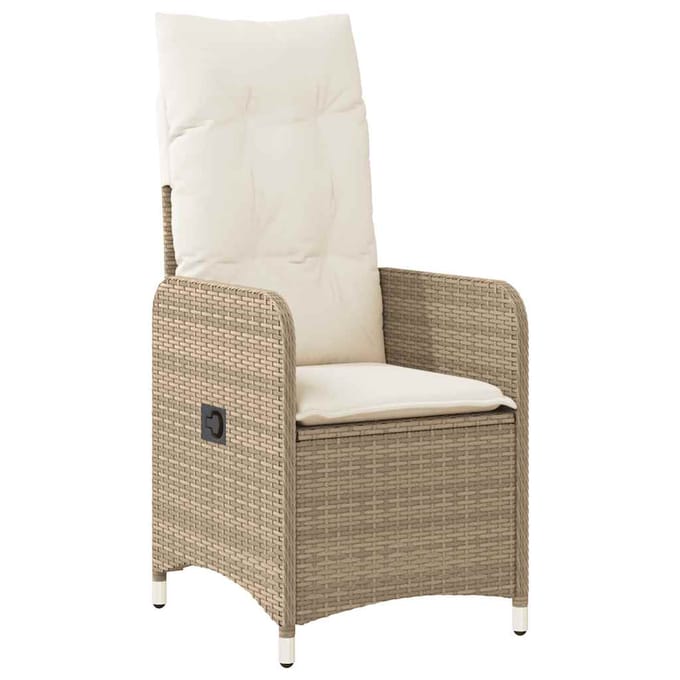 vidaXL - 11-delige - Bistroset - met - kussens - poly - rattan - beige