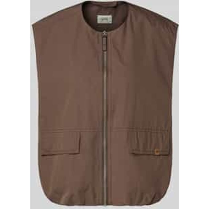 Bodywarmer met ronde hals en klepzakken
