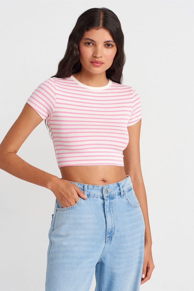 Gestreepte Crop Top Blouse