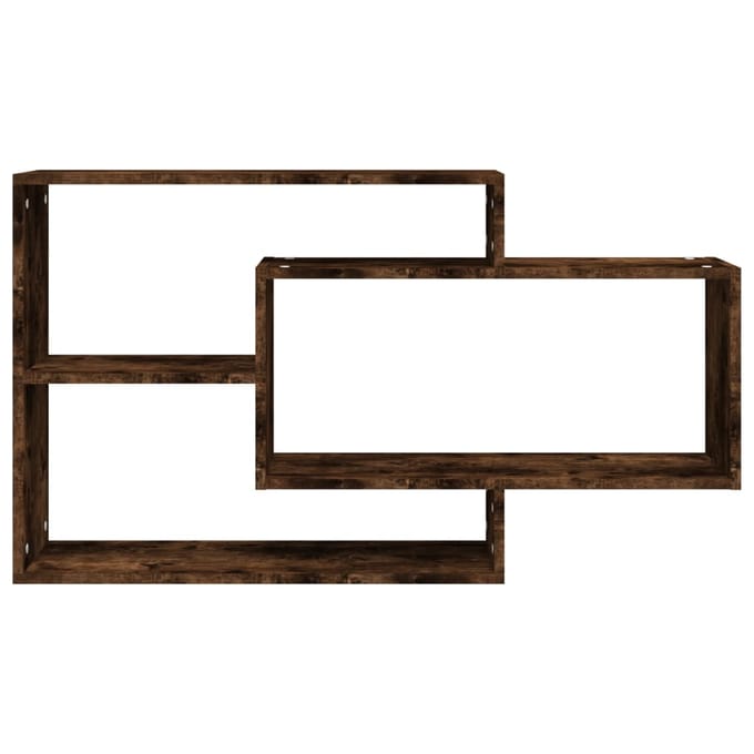 vidaXL - Wandschap - 104x20x58,5 - cm - bewerkt - hout - gerookt - eikenkleurig
