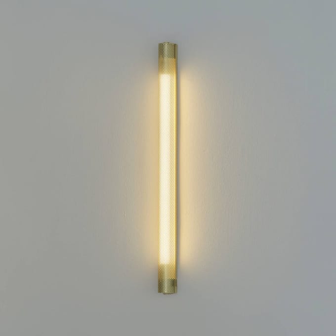 GEJST wandlamp Radent, messingkleurig, hoogte 70 cm, G13 LED