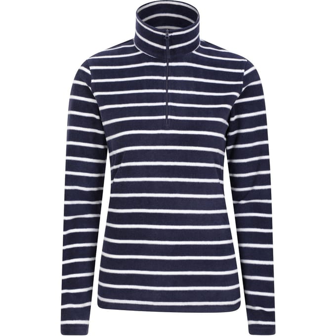 Mountain Warehouse Dames/Dames Camber Gestreepte Half Zip Fleece Top (Marine)