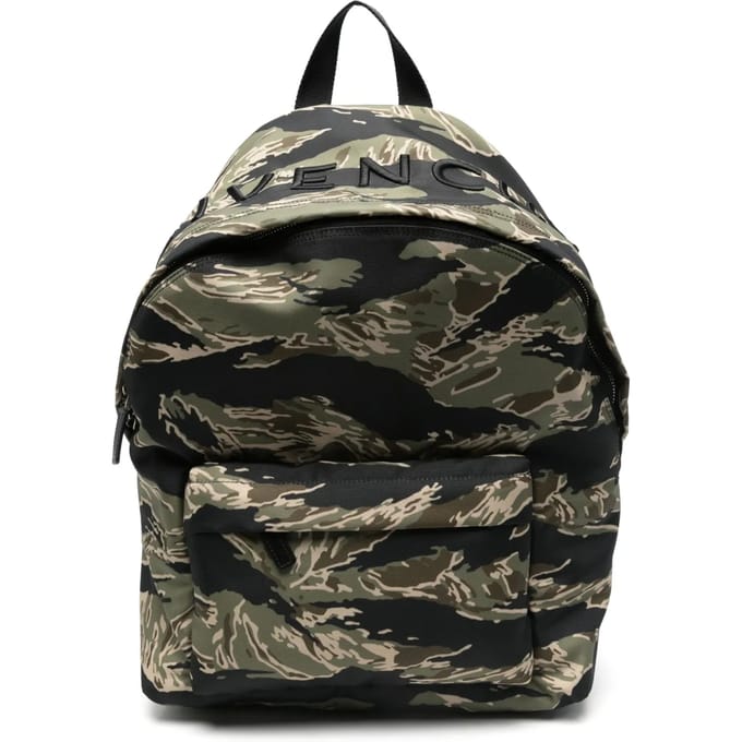 Essentiële rugzak met logo en camouflageprint