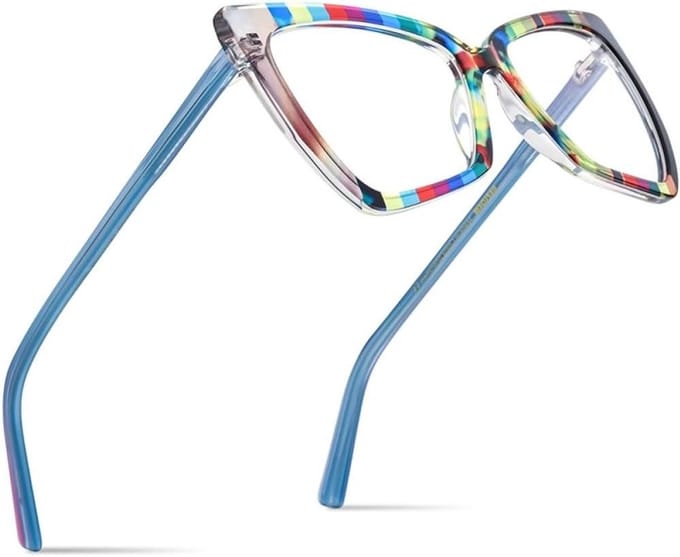 Acetate Brillen Frame - Dames Bril Montuur - Mode Accessoire - Gestreepte Patroon - Full Acetate - Multicolor
