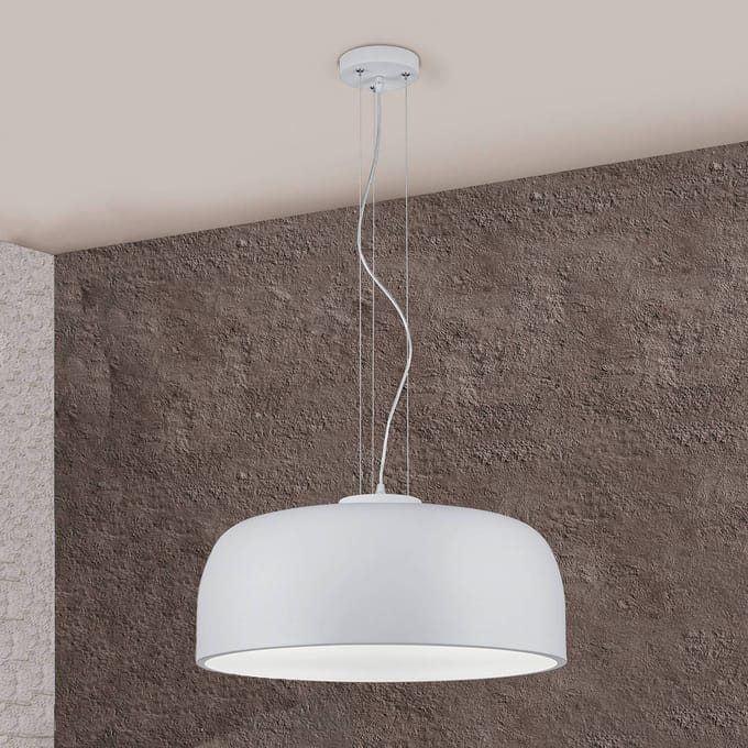 Trio Lighting De halfschalige hanglamp Baron in mat wit