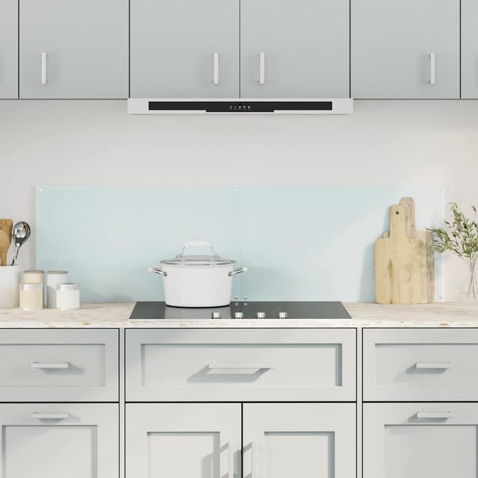 vidaXL - Spatschermen - keuken - 2 - st - 70x50 - cm - gehard - glas - wit