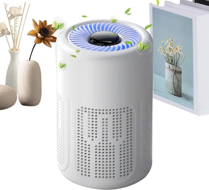 Bureauventilator Luchtverfrisser - Draagbare Ventilator - Frisse Lucht - Stille Werking - 12.5 cm - Wit
