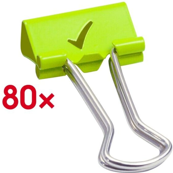RAPESCO Foldback-papierklem/brievenklem, (B)19 mm, groen, Vinkje, 80 st.