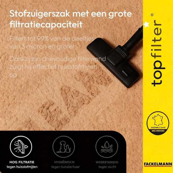 Set van 4 stofzuigerzakken Rowenta en Moulinex TopFilter Premium