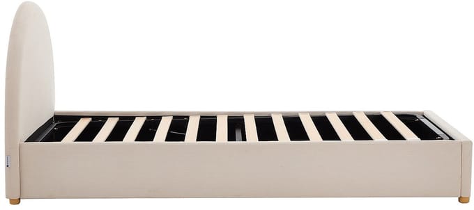 Vente-unique Bed met opbergruimte stof beige 90 x 190 cm