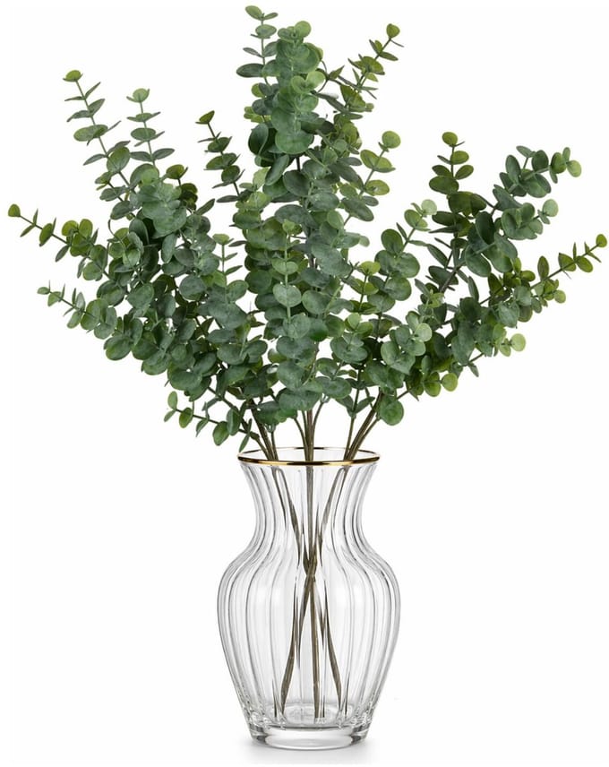 Mica Decorations Kunstbloem - 3x - Eucalyptus kunsttak - grijs/groen - 65 cm - decoratie