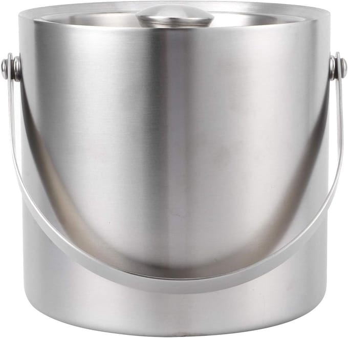 Double wrapped ice bucket, double layer design