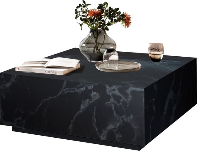 Salontafel Esma Zwart - MDF - Vierkant - 90x90cm - Hoogte 35 cm