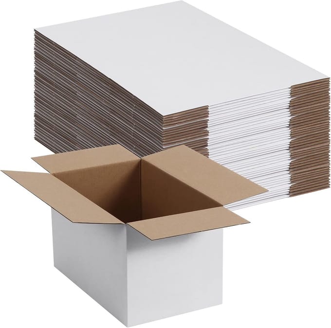 Set van 40 Witte Verzenddozen 25x6x10 cm voor Bedrijven en Opslag