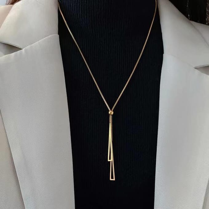 Eenvoudige mode persoonlijkheid licht luxe trui ketting ketting dames sieraden cadeau accessoires goud