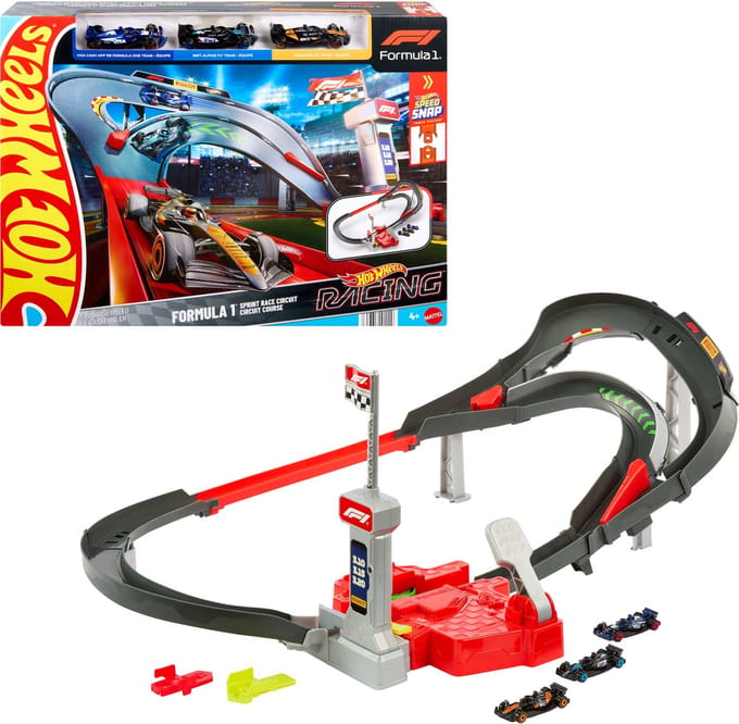 Hot Wheels F1 Racing Hero Trackset met 3 auto's Voertuigen
