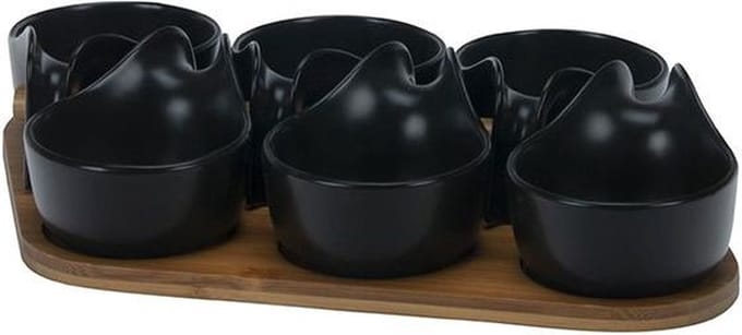 BRICARD 7464 SCHAALTJES SET | ZWART - BAMBOO 7-DELIG