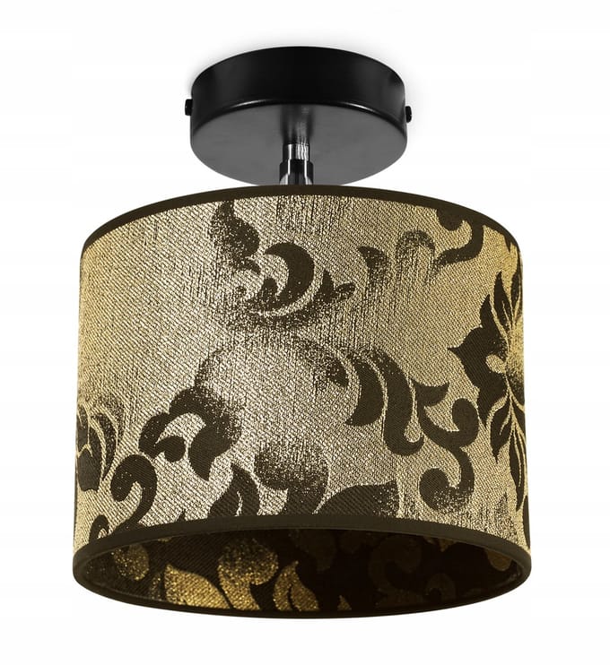 Light-Home WERONA – Hanglamp/Wandlamp – Stoffen Kap 20 cm – Goud/Zwart – Modern